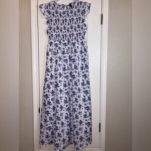 SHEIN Smocked Floral Maxi Dress